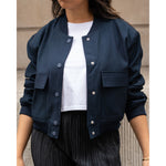 Load image into Gallery viewer, Navy Bomber Jacket
