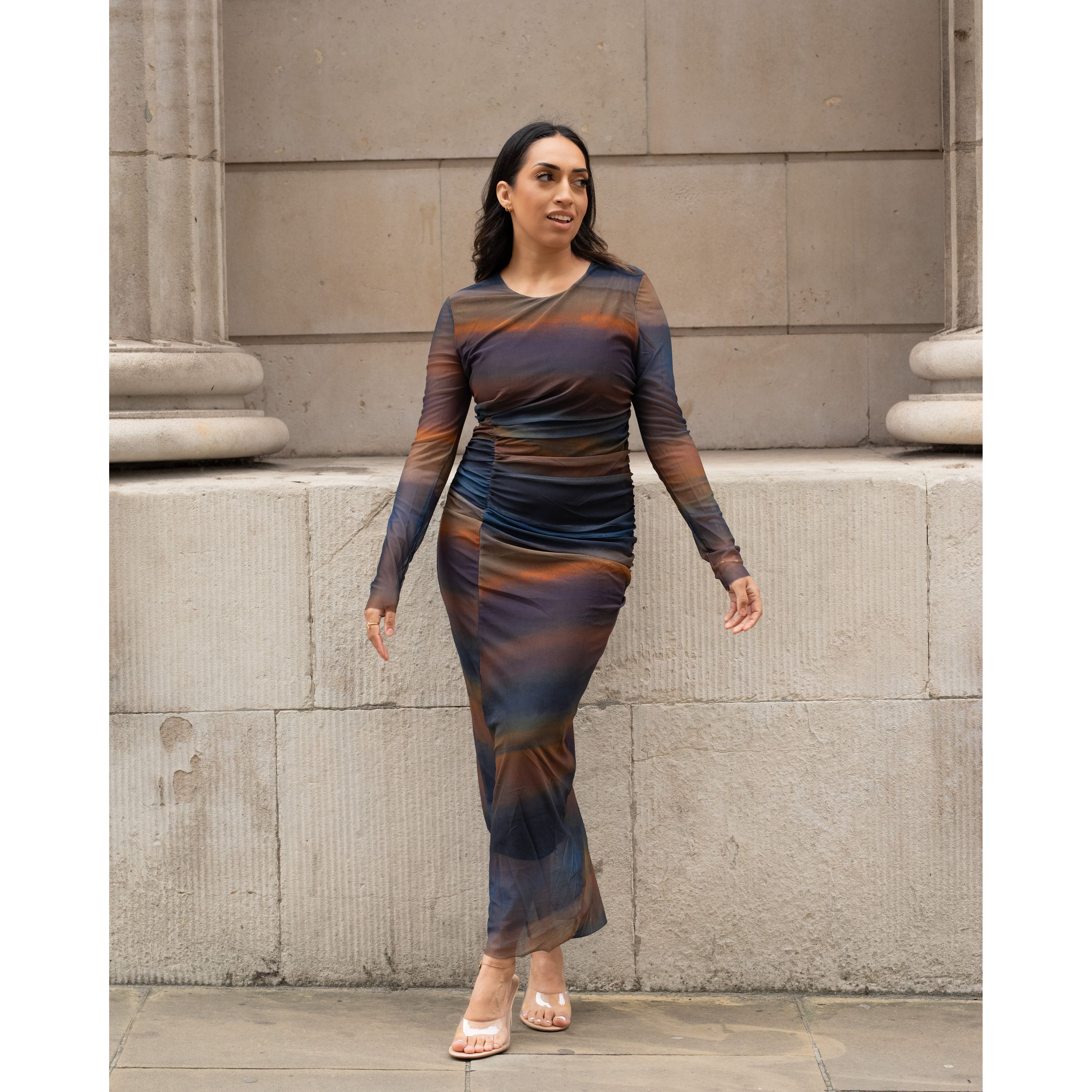 Ruched Mesh Dress – The Nuevo Edit