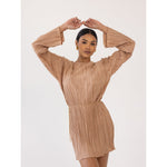 Load image into Gallery viewer, Plisse Mini Dress - Nude
