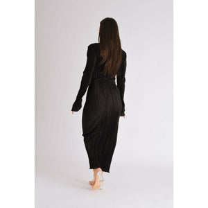 Pleated Maxi Dress - Black