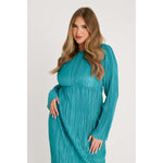 Load image into Gallery viewer, Teal Pleated Maxi Dress
