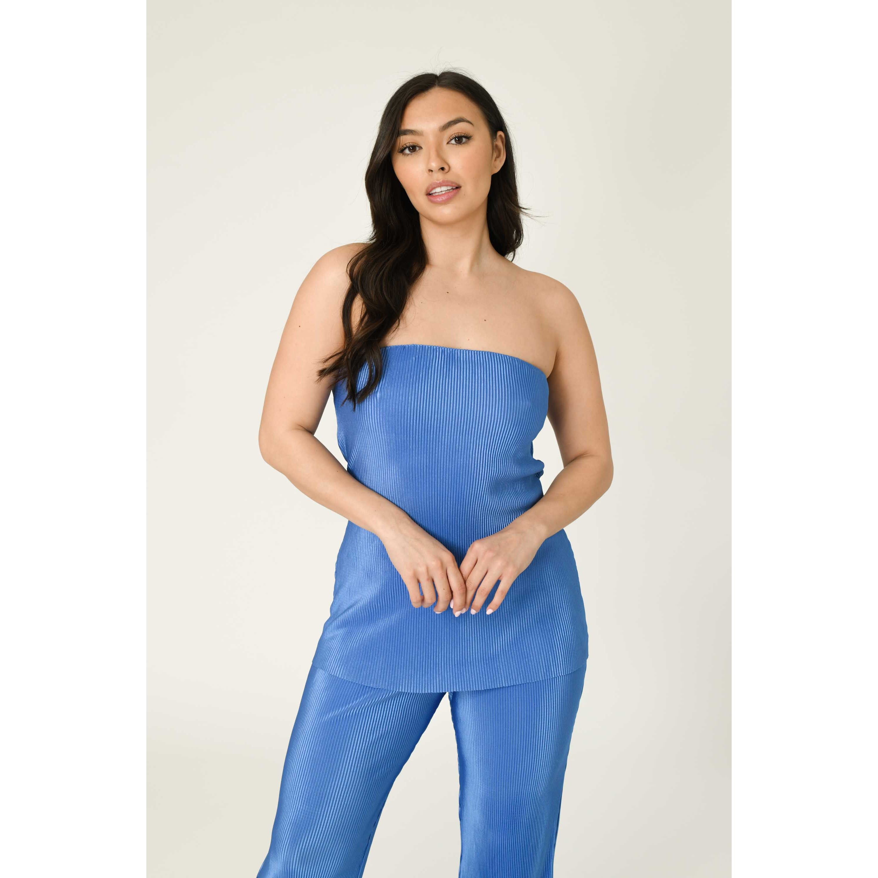 Blue Pleated Co-ord