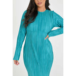 Load image into Gallery viewer, Teal Pleated Maxi Dress
