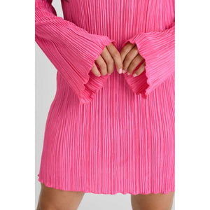 Plisse Mini Dress - Pink